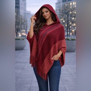 Glitz Beaute Crimson Sovereign Hooded Shawl ❤️✨